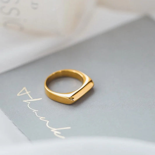 Square 18K Gold Plated Ring