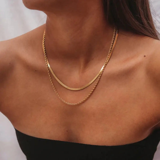 18K Gold Plated Flat Snake Chain