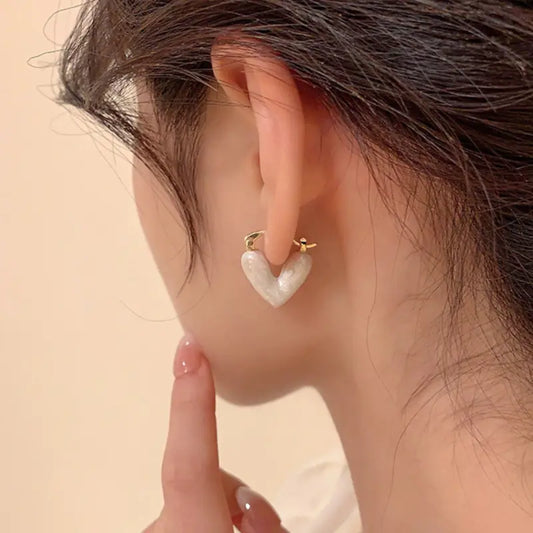Bilandi Shiny Heart Earrings Trendy Jewelry